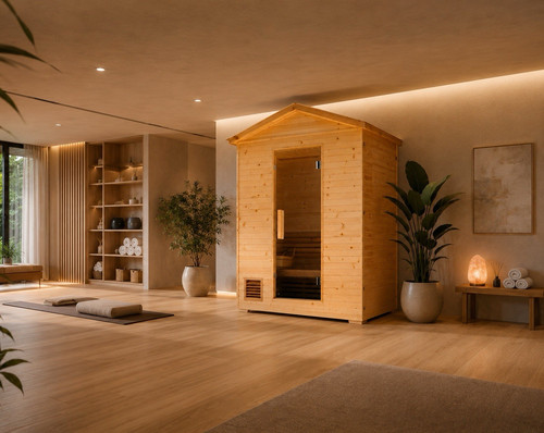 Indoor person wooden sauna - 1-2,